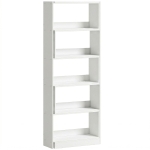 HOMCOM Estantería Expandible 5 Niveles Giratoria 350° Ancho Ajustable Convertible en en L Recta o Compacta 111,5x23,8x163,7 cm