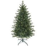 HOMCOM Sapin de Noël artificiel 150 cm, arbre de Noël réaliste avec 1202 pointes de branche articulée, support en métal, vert