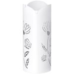 HOMCOM Paragüero de Acero con 4 Ganchos y Bandeja de Goteo Extraíble y Diseño Decorativo 17x17x41 cm Blanco