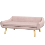 PawHut Haustiersofa Hundesofa, Skandidesign, abnehmbares Polster, Samtoptik, 102 cm x 58,5 cm x 42,5 cm, Rosa + Natur