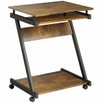 HOMCOM Movable Computer Desk with 4 Moving Wheels and Keyboard Tray