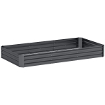 Outsunny Letto per Orto Rialzato in Acciaio da 835L con Fondo Aperto, 240x120x30 cm, Grigio Scuro