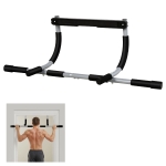 HOMCOM Barra de Dominadas en Techo Barra para hacer Dominadas Barra de Tracción para Entrenamiento Carga 110kg 92x40x17cm Negro