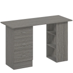 HOMCOM Bureau d'ordinateur réversible, table informatique avec 3 tiroirs et 3 étagères ouvertes, 120 x 49 x 72 cm, gris