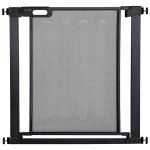 PawHut Poartă Extensibilă pentru Câini cu Presiune, Închidere Automată, Oțel și ABS, 75-82x76 cm, Neagră