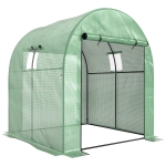 Outsunny 180 x 180cm Walk-In Polytunnel Greenhouse - Green