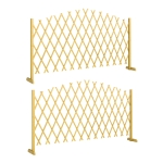 Outsunny Set de 2 Paneles de Vallas de Jardín Exterior Extensibles de Madera para Decoración Terraza 180x30x103 cm Natural