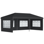 Outsunny Tonnelle pop-up pliante - tente de réception - 3 x 6 m 3 cotés démontables noir