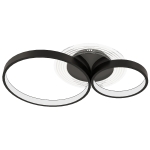 HOMCOM Plafonieră LED modernă cu 3 inele, cu temperatură de culoare reglabilă, putere 40W, negru