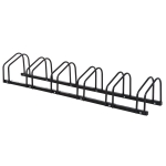 HOMCOM Bike Stand Parking Rack - Floor or Wall Mount Bicycle Cycle Storage Locking Stand, 179L x 33W x 27H, 6 Racks, Black