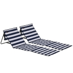 Outsunny Set 2 Sdraio da Spiaggia Pieghevoli e Regolabili con Tasca, in Acciaio e Poliestere, 142x51x40 cm, Multicolore