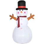 HOMCOM Weihnachten aufblasbarer Schneemann 1,82 m Weihnachtsdekoration wetterfest LEDs Polyester 100 x 80 x 182 cm