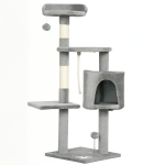 PawHut Arbre à chats multi-équipements griffoirs grattoirs plateformes niche corde jouets 40 x 40 x 114 cm gris