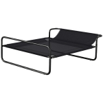 PawHut Lit surélevé pour chiens animaux de compagnie avec appui-tête tissu micro-perforé 91 x 69 x 29 cm noir