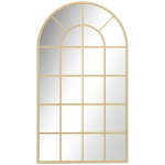 HOMCOM Wandspiegel, Fenster-Design, Flurspiegel, Metallrahmen, 110 x 65 cm, Gold