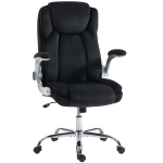 HOMCOM Silla de escritorio Ergonómica con Respaldo Alto Reposabrazos Abatibles Asiento con Muelles Altura Ajustable Negro