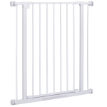 PawHut Cancelletto di Sicurezza per Animali Allargabile Facile Installazione con Supporti a Pressione Acciaio Resistente con  una Finitura Verniciata a Polvere Bianco 76x76-82cm