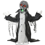 HOMCOM Halloweendeko, Skelett/Zombie, beweglich, Bewegungssensor, LEDs & Sounds, 75 cm