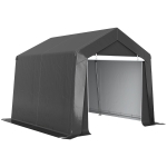 Outsunny Carport Zeltgarage 3x3 m Wasserdicht Garagenzelt mit Rolltür Belüftungsfenster Verlängerte Kanten Dunkelgrau