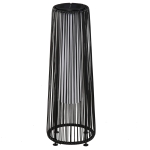 Outsunny Lampadaire LED de jardin style colonial dim. Ø 21,5 x 61H cm résine tressée filaire noir