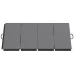 HOMCOM Tapis de gymnastique yoga pilates fitness pliable en 4 avec poignées revêtement synthétique 180 x 80 x 5 cm gris