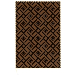 Outsunny Plastic Straw Reversible RV Outdoor Rug with LED String Light, 182 x 274cm, Brown and Black