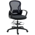 Vinsetto Chaise de bureau assise haute fauteuil de bureau en maille hauteur réglable pivotant avec repose-pied noir