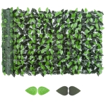 Outsunny Rotolo di Siepe Artificiale 3x1 m in PE e Tessuto per Balcone e Giardino, Verde Chiaro e Verde Scuro
