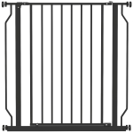 PawHut Cancelletto per Cani Estensibile e Regolabile per Scale e Porte, in Acciaio e ABS, 75-85x76 cm, Nero