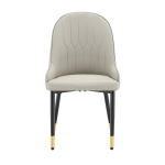 Lot de 2 chaises de salle à manger, dossier motif éclair stylé, déperlante et facile d'entretien, 47.3x44x91 cm, Gris chaud