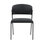 Chaise de salle à manger moderne rembourrée, design épuré, dossier ergonomique, 51x49x78 cm, Noir