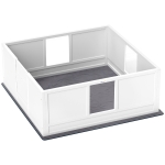 PawHut Whelping Box for Dogs with Whelping Pad, Adjustable Entrance, Non-slip Foot Pads, for Large Dogs, 124 x 120cm