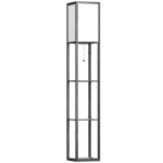 HOMCOM vloerlamp verlichting E27 tot 40 W met 3 planken voor woon-/slaapkamer hout