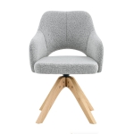 Lot de 2 chaises pivotantes style rétro luxe léger, revêtement en tissu structuré, 45x48x85 cm, Couleur naturelle