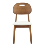 Lot de 2 chaises de salle à manger modernes, poignée de transport et assise rembourrée, facile à nettoyer, 50x44x88 cm, Blanc