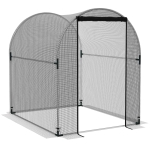 Outsunny Plantenbeschermingsnet, Vogelbescherming, met Deur en Stabiel Stalen Frame, 1,2x1,5x1,5m, Zwart/Zilver