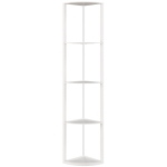 HOMCOM RGB LED Floor Lamp with Shelves, 4-Tier Dimmable Standing Lamp with Adjustable Brightness and Remote Control, Modern Corner Display Shelf Unit for Living Room Bedroom Office, White