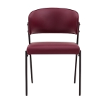 Chaise de salle à manger moderne rembourrée, design épuré, dossier ergonomique, 51x49x78 cm, Rouge