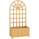Outsunny Floreira com Treliça de Madeira para Plantas Trepadeiras com Orifícios de Drenagem Floreira Elevada 60x30x120 cm Madeira