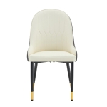 Lot de 2 chaises de salle à manger, dossier motif éclair stylé, déperlante et facile d'entretien, 47.3x44x91 cm, Blanc+Noir