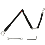 PawHut Hondenriem voor Fiets, Elastisch Koord, Stalen Buis, 124 cm, Zwart