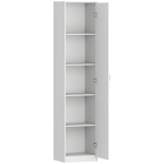 HOMCOM Keukenkast, 5-niveaus opbergkast, verstelbare planken, voor woonkamer, keuken, voorraadkast, hout, wit