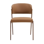 Chaise de salle à manger moderne rembourrée, design épuré, dossier ergonomique, 51x49x78 cm, Marron