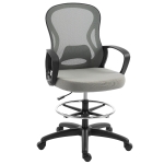 Vinsetto Chaise bureau ergonomique, fauteuil de bureau avec repose-pieds et accoudoirs, en maille, 59 x 65 x 123 cm, Gris