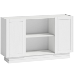 HOMCOM Sideboard Buffet Cabinet, 133 cm Storage Cabinet with 2 Open Shelves, 2 Cupboards and Soft Close Doors, White