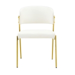 Chaise de salle à manger moderne rembourrée, design épuré, dossier ergonomique, 51x49x78 cm, Blanc