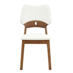 Lot de 2 chaises de salle, design papillon, confortable et facile d'entretien, 51x43x87.5 cm, Blanc