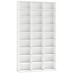 HOMCOM 835 CD/500 DVD Storage Unit, Blu-ray Media Storage Shelf with 27 Compartments and 21 Adjustable Shelves, White