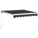 Outsunny Elektrisch/Handmatig Uitschuifbare Zonnescherm, Halfcassette, Afstandsbediening, Aluminium Frame, 2,5 x 2 m, Grijs