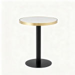 Table d'appoint ronde, plateau anti-rayures facile à nettoyer, 60x60x74 cm, Blanc